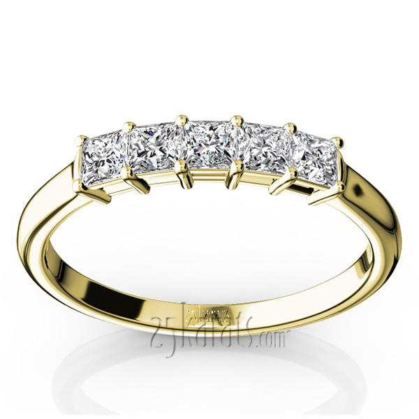 14K white gold Traditional Basket Setting Princess Cut Woman Diamond Ring (1/2 ct. tw.) - alternate view 4