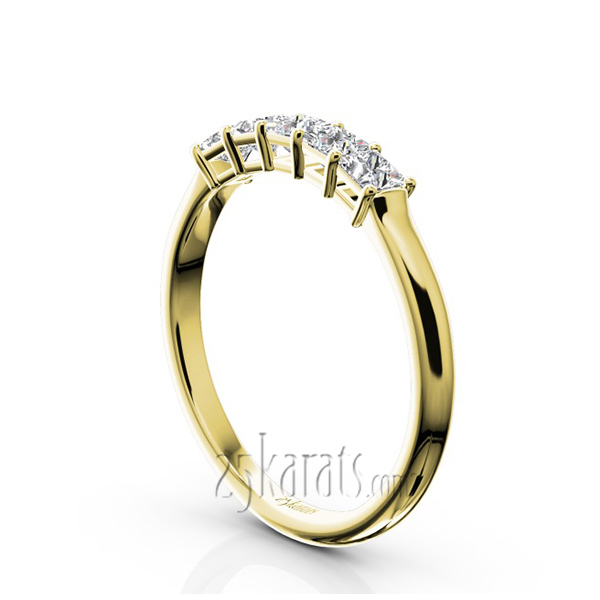 14K white gold Traditional Basket Setting Princess Cut Woman Diamond Ring (1/2 ct. tw.) - alternate view 5