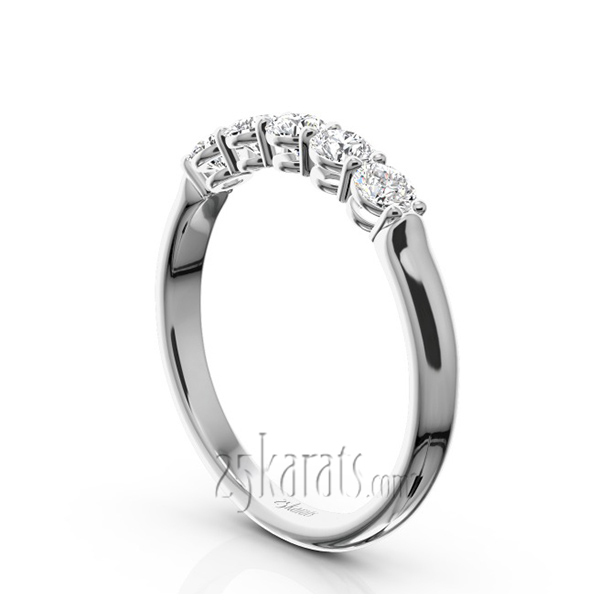14K white gold Shared Prong Classic Five Stone Anniversary Ring (1/2 ct. tw.) - alternate view 2
