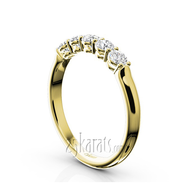 14K white gold Shared Prong Classic Five Stone Anniversary Ring (1/2 ct. tw.) - alternate view 5