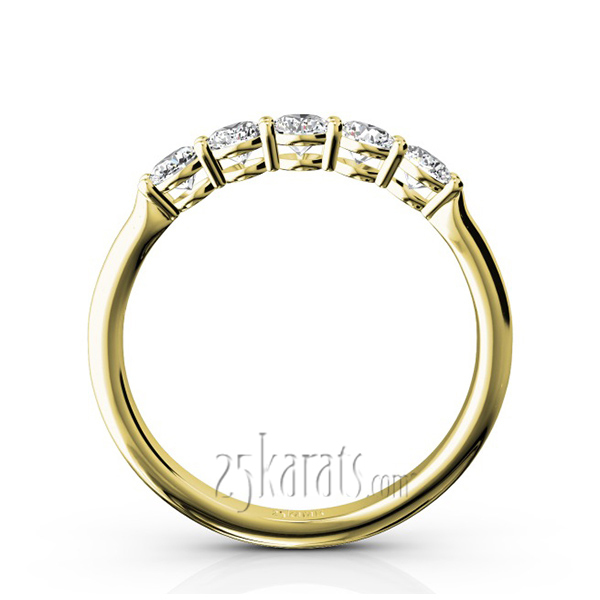 14K white gold Shared Prong Classic Five Stone Anniversary Ring (1/2 ct. tw.) - alternate view 6