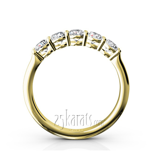 14K white gold Shared Prong Classic Five Stone Anniversary Ring (3/4 ct. tw) - alternate view 6
