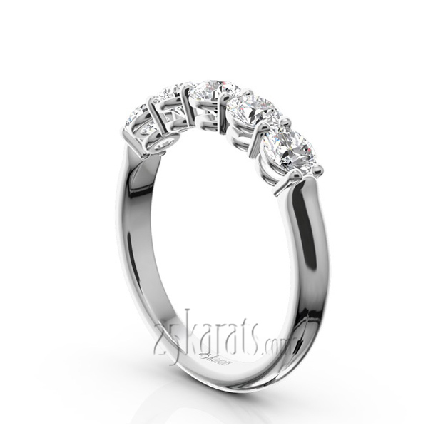 14K white gold Shared Prong Classic Five Stone Anniversary Ring (1 ct. tw.) - alternate view 5