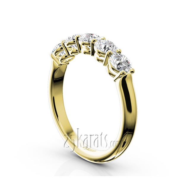 14K white gold Shared Prong Classic Five Stone Anniversary Ring (1 ct. tw.) - alternate view 8