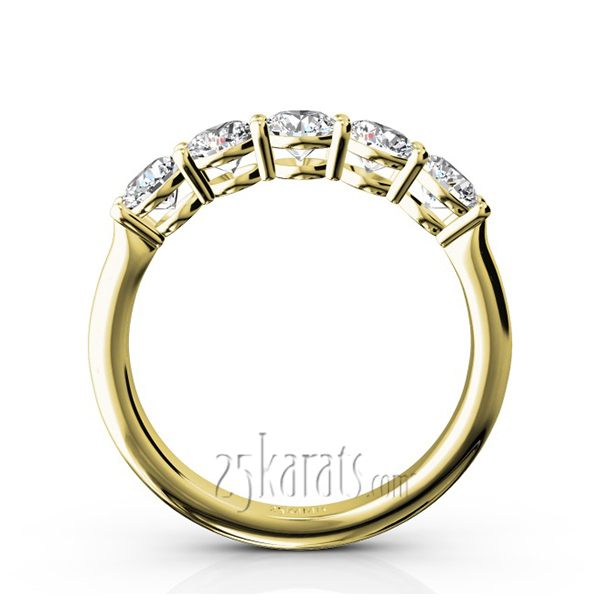 14K white gold Shared Prong Classic Five Stone Anniversary Ring (1 ct. tw.) - alternate view 9
