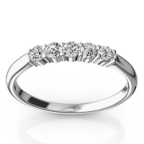 14K white gold Classic 5 Stone Closed Basket Anniversary Band (1/4ct. tw.) - main view