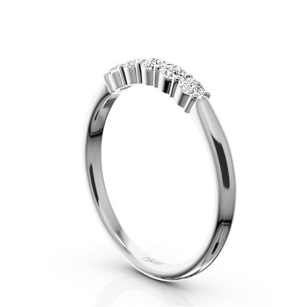 14K white gold Classic 5 Stone Closed Basket Anniversary Band (1/4ct. tw.) - alternate view 2