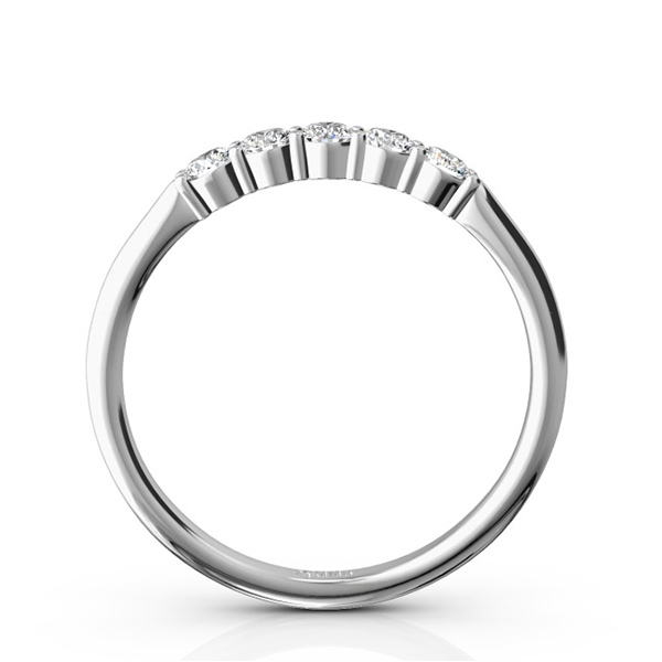 14K white gold Classic 5 Stone Closed Basket Anniversary Band (1/4ct. tw.) - alternate view 3