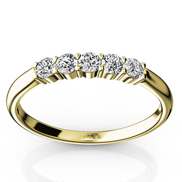 14K white gold Classic 5 Stone Closed Basket Anniversary Band (1/4ct. tw.) - alternate view 4