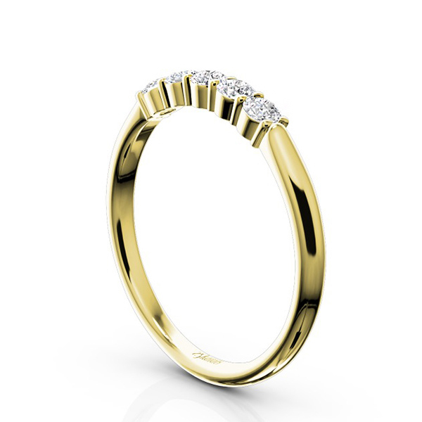 14K white gold Classic 5 Stone Closed Basket Anniversary Band (1/4ct. tw.) - alternate view 5