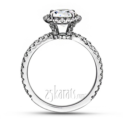 Round Halo Micro Pave Set Engagement Ring(0.66ct. tw.) thumbnail 4