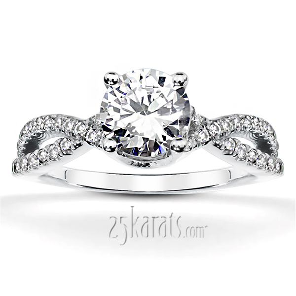 Infinity Shank Micro Pave Set Diamond Engagement Ring (1/2 ct. t.w.)