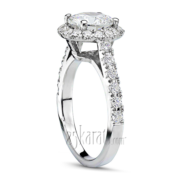 14K white gold Brilliant Diamond Halo Engagement Ring (1/2 ct. t.w) - alternate view 2