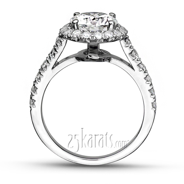 14K white gold Brilliant Diamond Halo Engagement Ring (1/2 ct. t.w) - alternate view 4