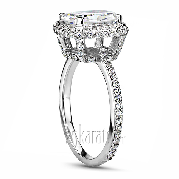14K white gold Brilliant Halo Diamond Engagement Ring (3/4 ct. tw.) - main view