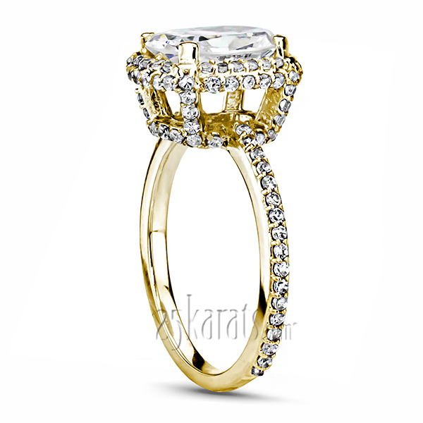 14K white gold Brilliant Halo Diamond Engagement Ring (3/4 ct. tw.) - alternate view 2