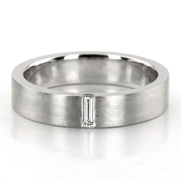 Two-tone Baguette Cut Diamond Wedding Band - view 3