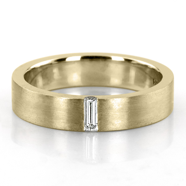 Two-tone Baguette Cut Diamond Wedding Band - view 4