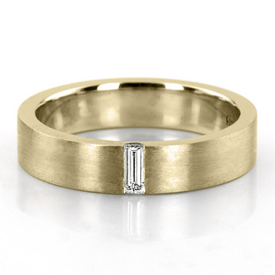 Two-tone Baguette Cut Diamond Wedding Band - view 4 of 8