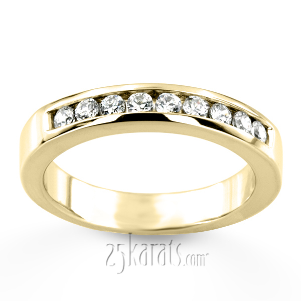 14K white gold 0.45 ct. Round Cut Channel Set Diamond Men's Wedding Ring - alternate view 2