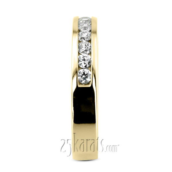 14K white gold 0.45 ct. Round Cut Channel Set Diamond Men's Wedding Ring - alternate view 3