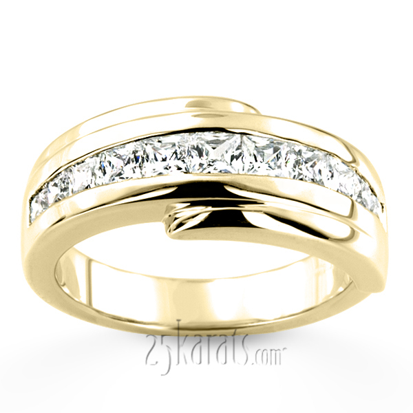 14K white gold 1.56 ct. Princess Cut Diamond Men's Ring - alternate view 2