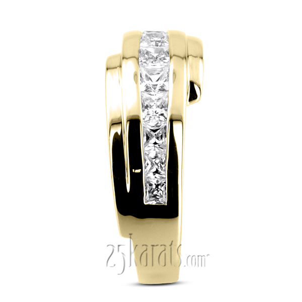 14K white gold 1.56 ct. Princess Cut Diamond Men's Ring - alternate view 3