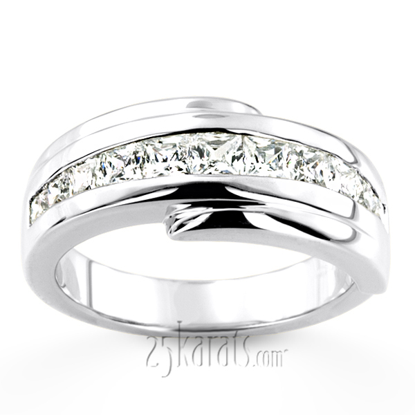 14K white gold 1.56 ct. Princess Cut Diamond Men's Ring - alternate view 5