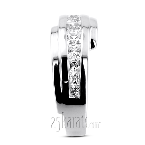 14K white gold 1.56 ct. Princess Cut Diamond Men's Ring - alternate view 6