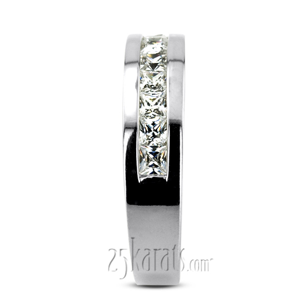 14K white gold 1.12 ct. Princess Cut Channel Set Diamond Men's Ring - alternate view 3