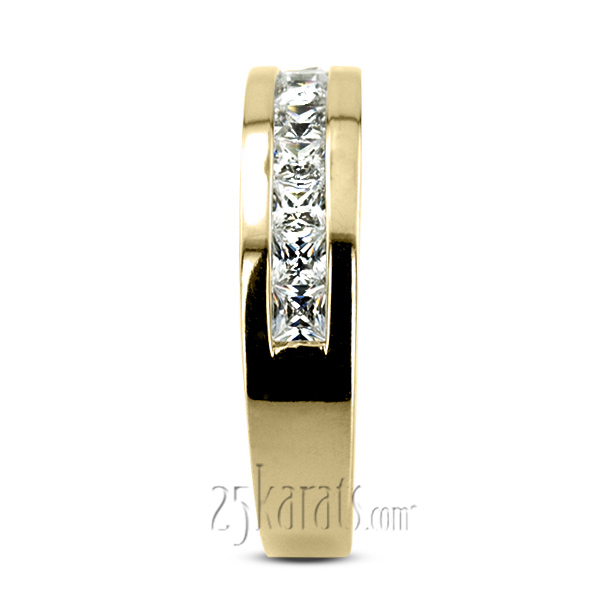 14K white gold 1.12 ct. Princess Cut Channel Set Diamond Men's Ring - alternate view 6