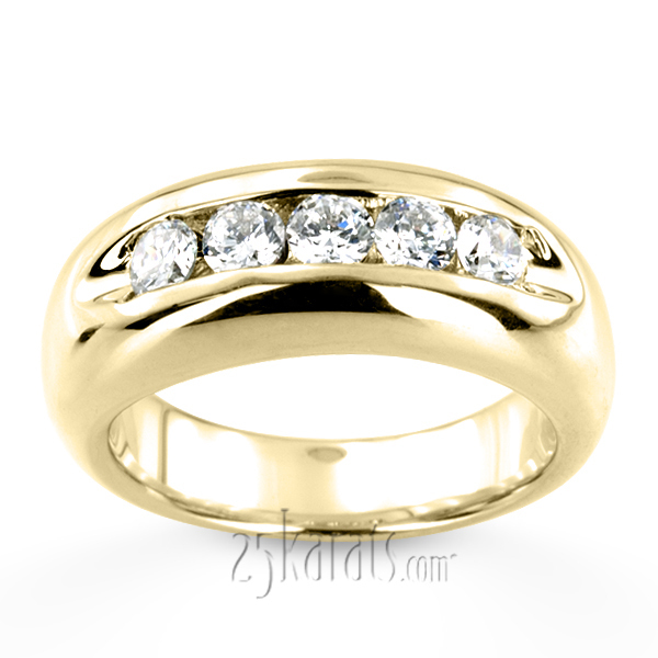 14K white gold Five Stone Man Diamond Ring - alternate view 2