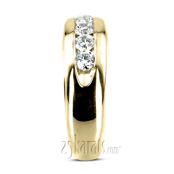14K white gold Five Stone Man Diamond Ring - alternate view 3