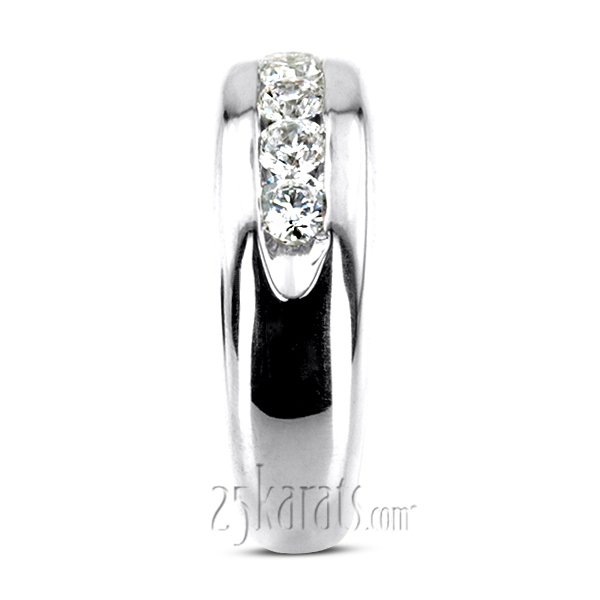 14K white gold Five Stone Man Diamond Ring - alternate view 6