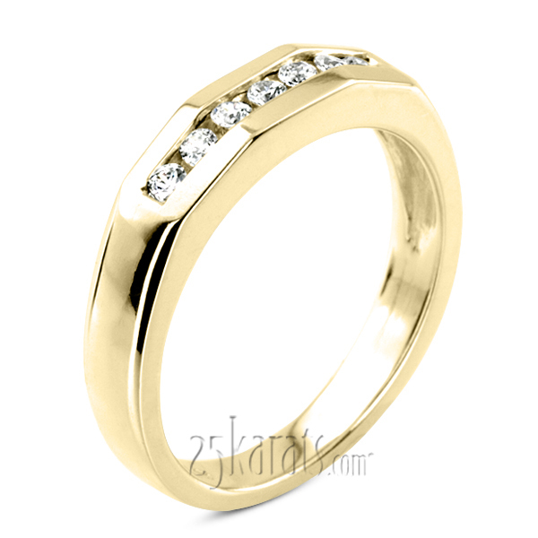 14K white gold 0.35 ct. Round Cut Diamond Men's Ring - main view
