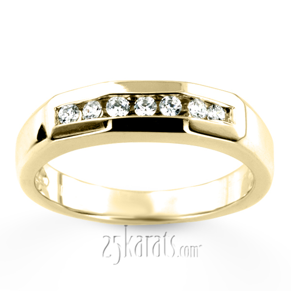 14K white gold 0.35 ct. Round Cut Diamond Men's Ring - alternate view 2