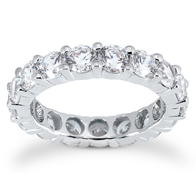 3.75 ct. Round Cut Prong Set  Diamond Eternity Wedding Band - view 1