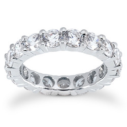 3.75 ct. Round Cut Prong Set  Diamond Eternity Wedding Band thumbnail 1