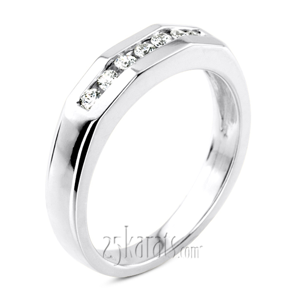 14K white gold 0.35 ct. Round Cut Diamond Men's Ring - alternate view 5