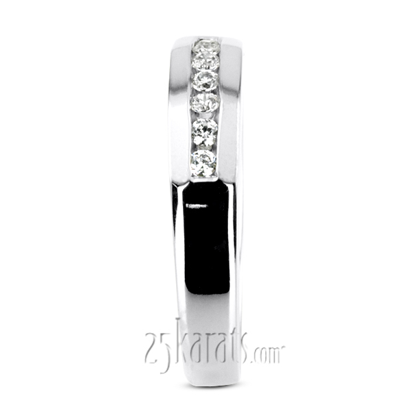 14K white gold 0.35 ct. Round Cut Diamond Men's Ring - alternate view 6