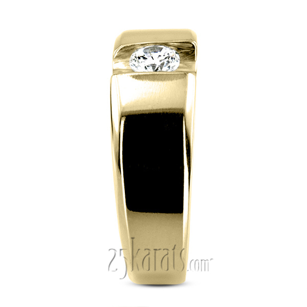 14K white gold 0.50 ct. Tension Set Solitaire Diamond Men's Ring - alternate view 6