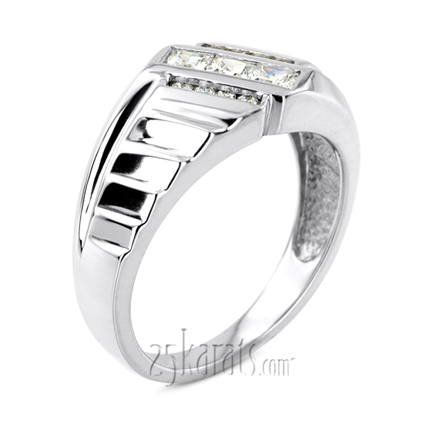 0.54 ct. Multi-Shape Channel Set Diamond Man Ring