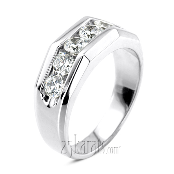 1.50 ct. Round Cut Channel Set Diamond Men's Ring - view 1