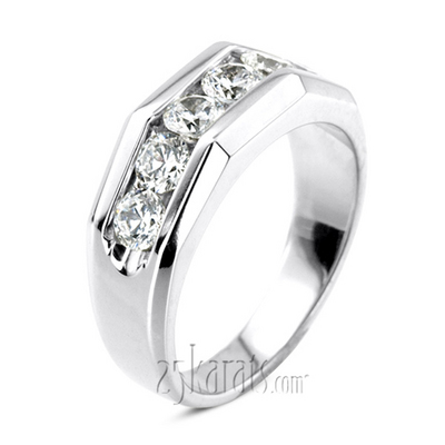1.50 ct. Round Cut Channel Set Diamond Men's Ring thumbnail 1