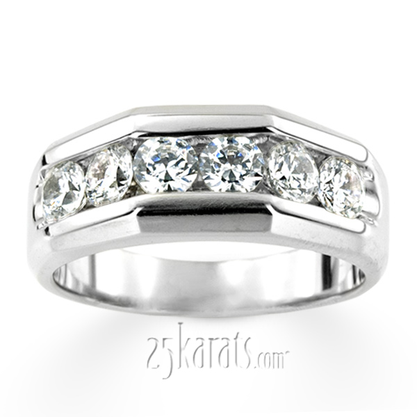 1.50 ct. Round Cut Channel Set Diamond Men's Ring - view 2