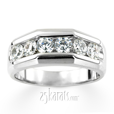 1.50 ct. Round Cut Channel Set Diamond Men's Ring thumbnail 2