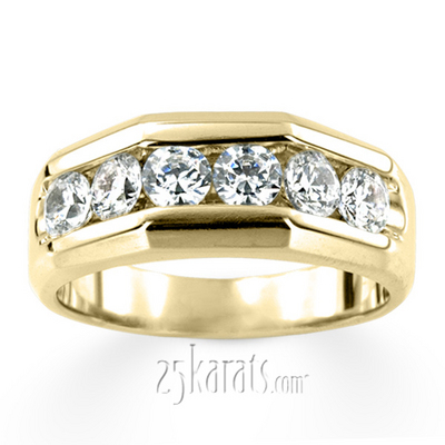 1.50 ct. Round Cut Channel Set Diamond Men's Ring thumbnail 5