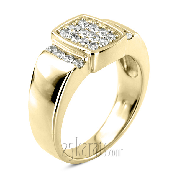 0.80 ct. Channel and Prong Set Diamond Man Ring