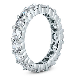 3.75 ct. Round Cut Prong Set  Diamond Eternity Wedding Band thumbnail 2