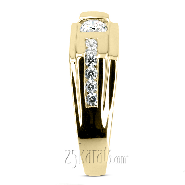14K white gold 0.45 ct. Channel Set Diamond Men's Ring - alternate view 3